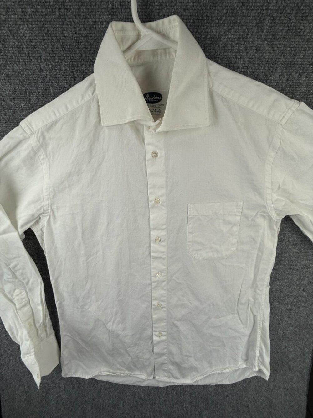 Stenstroms Button Up Shirt White Long Sleeve Size 42 Super Cotton Fitted Body